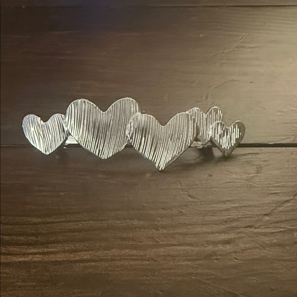Silver Heart Barrette
